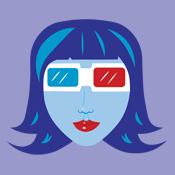 3D Glasses Retro Girl