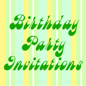 Birthday Party Invitations Cards and Stamps