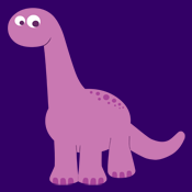 cute purple brontosaurus dinosaur