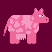 Pink Cartoon Cow
