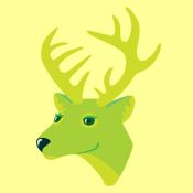 Green Indie Deer Vector Art