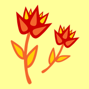 red fire flower art