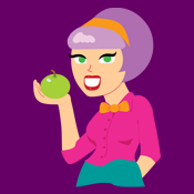 Fresh Vintage Retro Cartoon Apple Girl