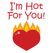 I'm hot for you flaming heart fire