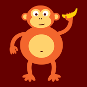 orange cartoon monkey banana