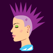 Punk Girl Portrait Purple Mohawk 80s