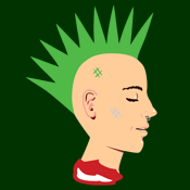 punk guy portrait green mohawk