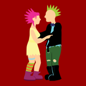 punk rock wedding bride and groom