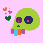 colorful rainbow indie skull
