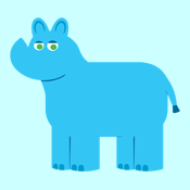 Blue Cartoon Rhino T-Shirts and Gifts