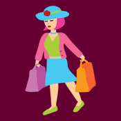 Cute Shopper Retro Shopping Girl