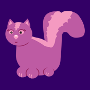 cute purple cartoon skunk width=