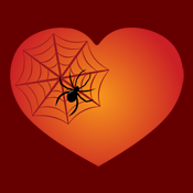 halloween goth spider web heart