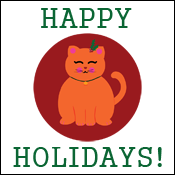 Happy Holidays Cute Christmas Kitty Cat